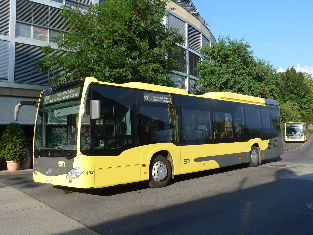 (194'452) - STI Thun - Nr. 192/BE 804'192 - Mercedes am 29. Juni 2018 beim Bahnhof Thun