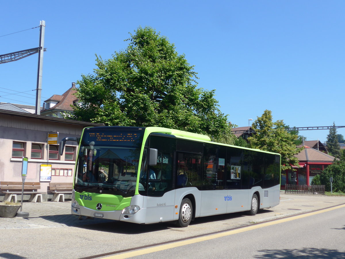 (194'486) - Busland, Burgdorf - Nr. 107/BE 737'107 - Mercedes am 1. Juli 2018 beim Bahnhof Grosshchstetten