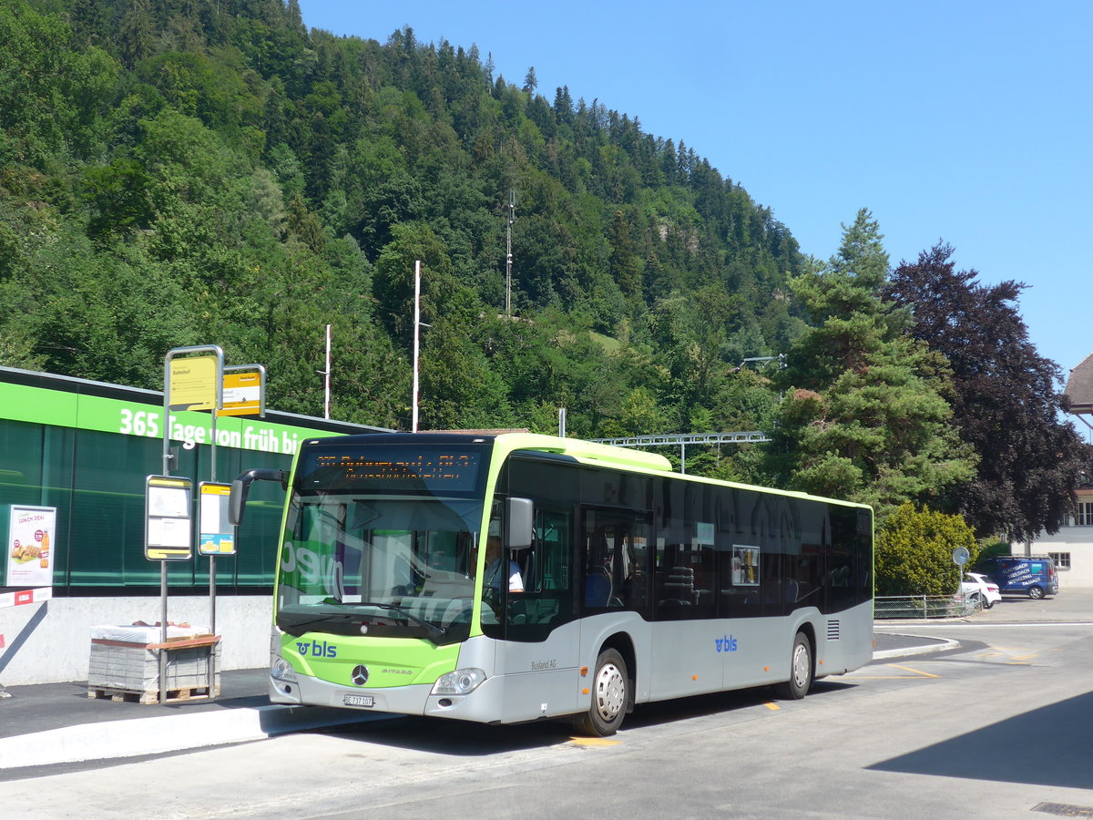 (194'488) - Busland, Burgdorf - Nr. 107/BE 737'107 - Mercedes am 1. Juli 2018 beim Bahnhof Oberdiessbach