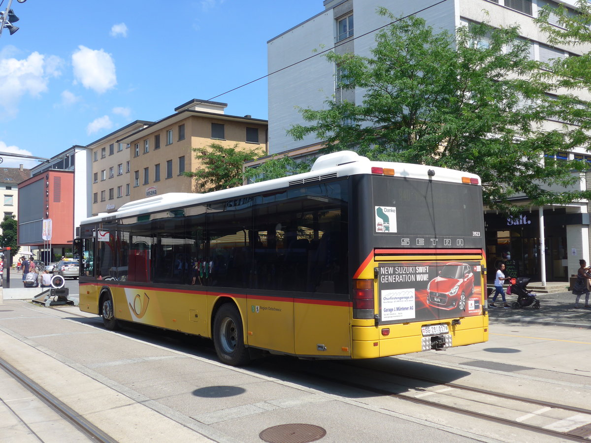 (194'634) - PostAuto Ostschweiz - SG 284'017 - Setra am 7. Juli 2018 beim Bahnhof Frauenfeld