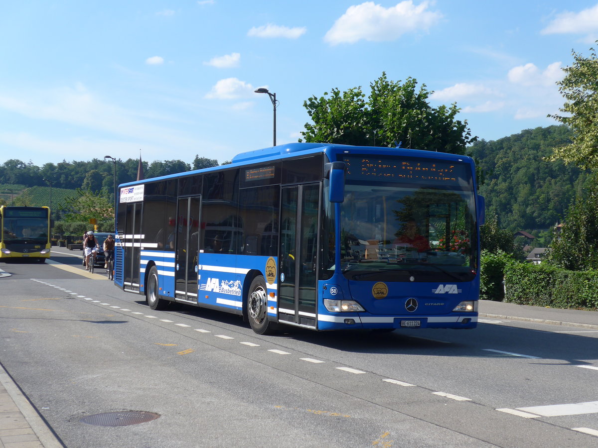 (194'734) - AFA Adelboden - Nr. 58/BE 611'224 - Mercedes am 9. Juli 2018 beim Bahnhof Spiez