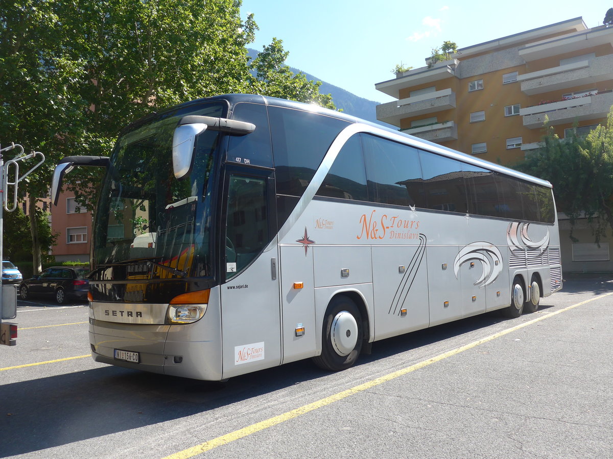 (195'322) - Aus Serbien: N&S-Tours, Razani - NI 156-CO - Setra am 29. Juli 2018 in Brig, Postgarage