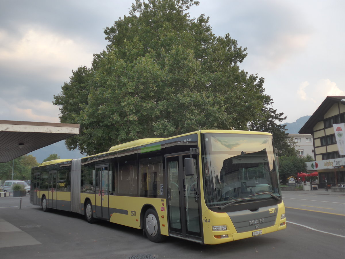 (195'527) - STI Thun - Nr. 144/BE 801'144 - MAN am 4. August 2018 in Thun, Lachen