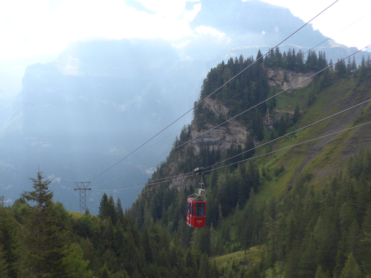 (195'955) - Luftseilbahn Kandersteg-Allmenalp - Nr. 1 - am 18. August 2018 bei der Allmenalp bei Kandersteg