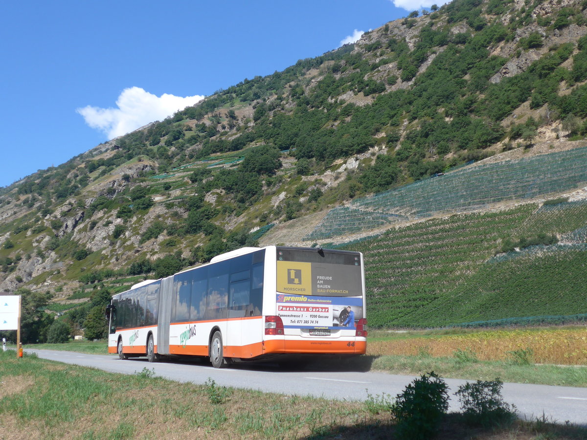 (196'053) - Regiobus, Gossau - Nr. 44/SG 283'909 - MAN am 19. August 2018 in Gampel, Open-Air