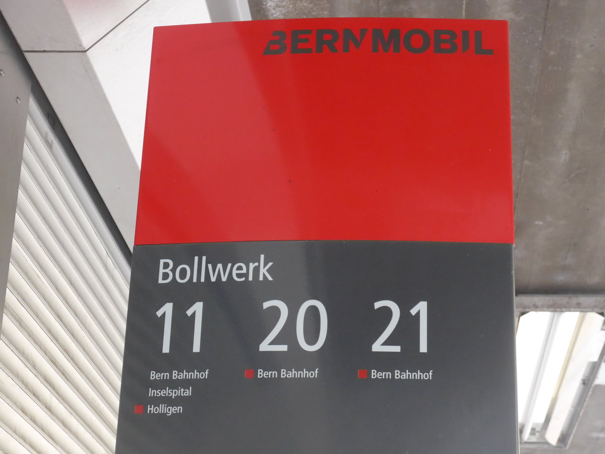 (196'358) - Bernmobil-Haltestelle - Bern, Bollwerk - am 1. September 2018