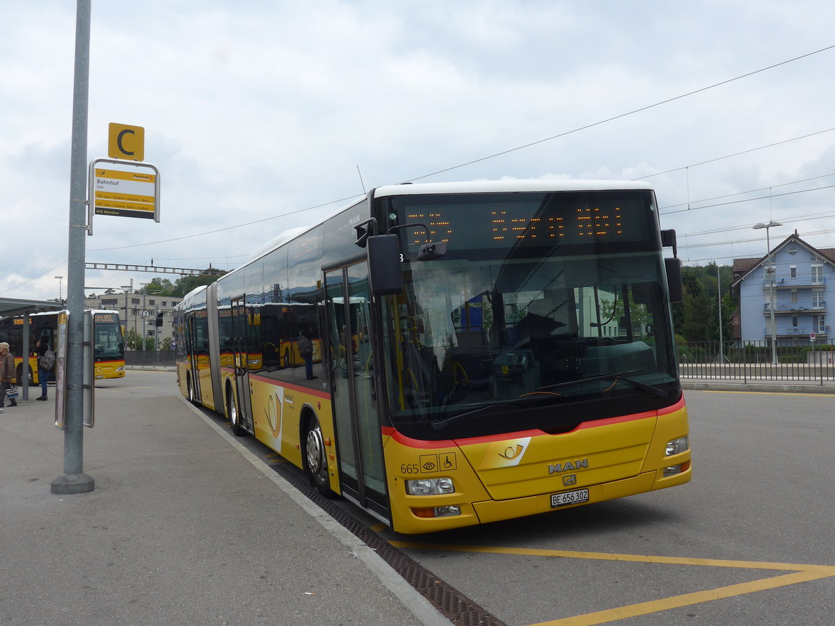 (196'548) - PostAuto Bern - Nr. 665/BE 656'302 - MAN am 3. September 2018 beim Bahnhof Lyss