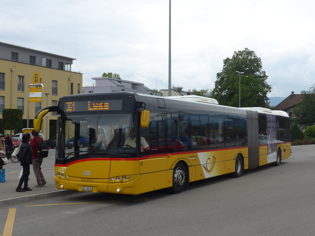 (196'552) - AVA Aarberg - Nr. 8/BE 26'614 - Solaris am 3. September 2018 beim Bahnhof Lyss