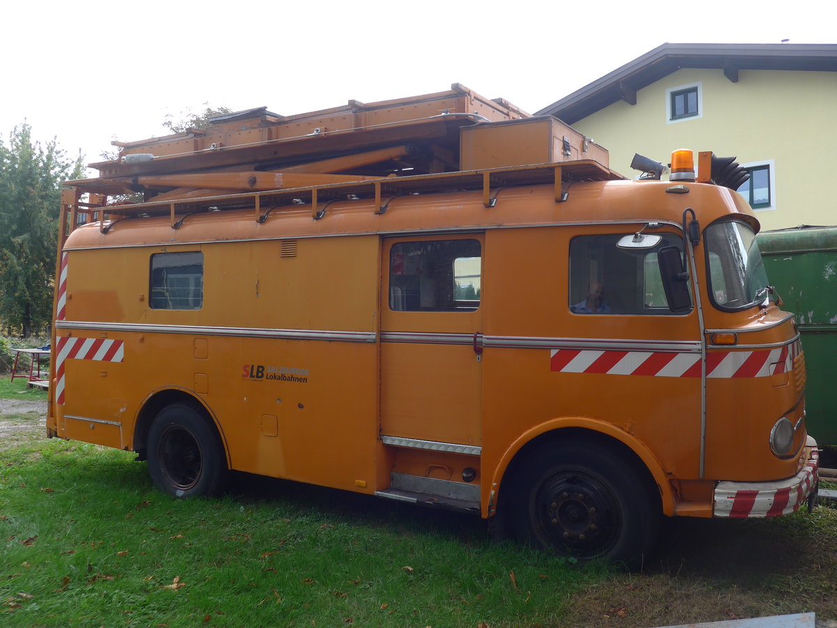 (197'144) - SLB-Turmwagen - Mercedes am 13. September 2018 in Salzburg, Betriebshof OBUS