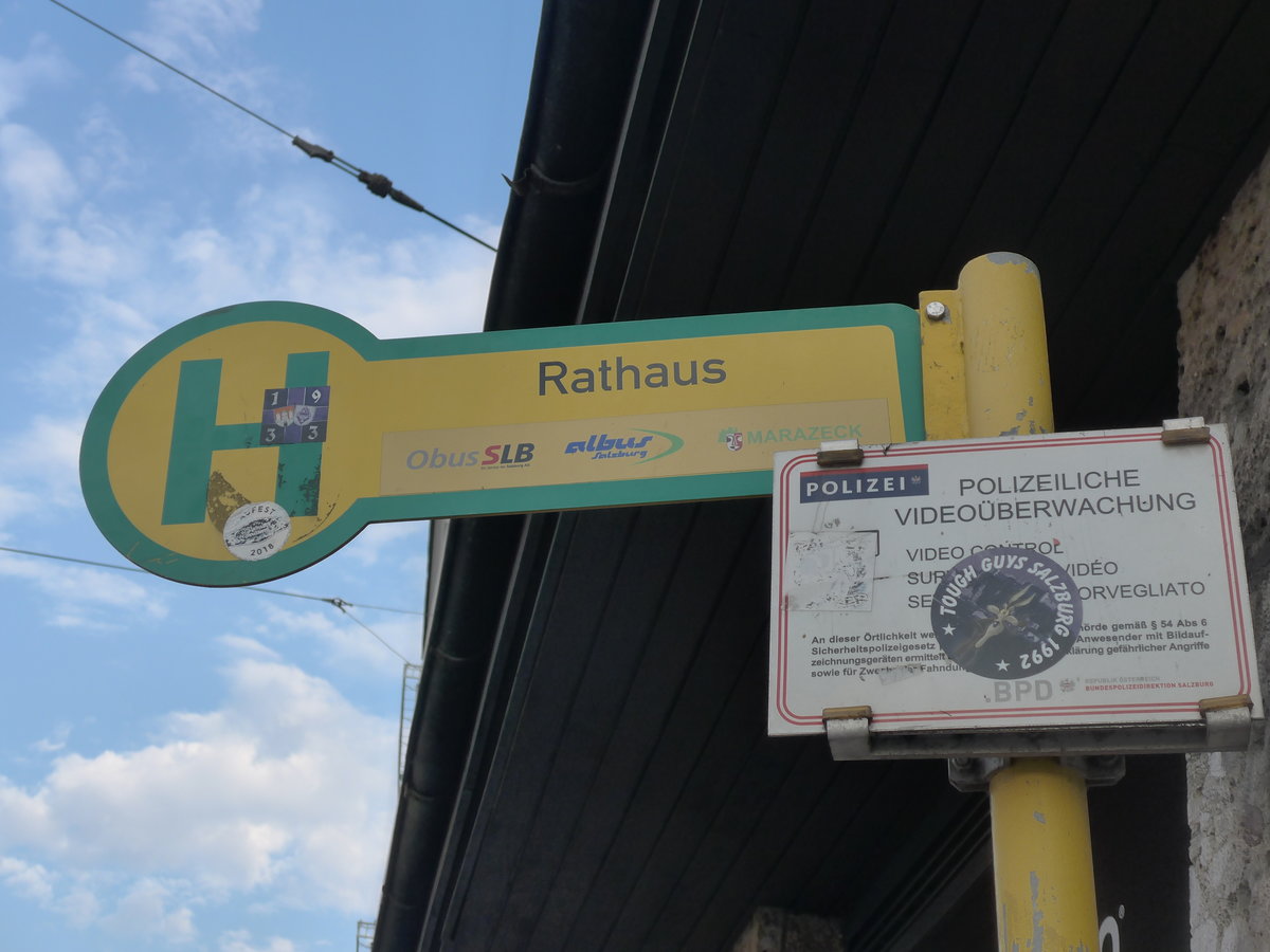 (197'388) - Bus-Haltestelle - Salzburg, Rathaus - am 13. September 2018