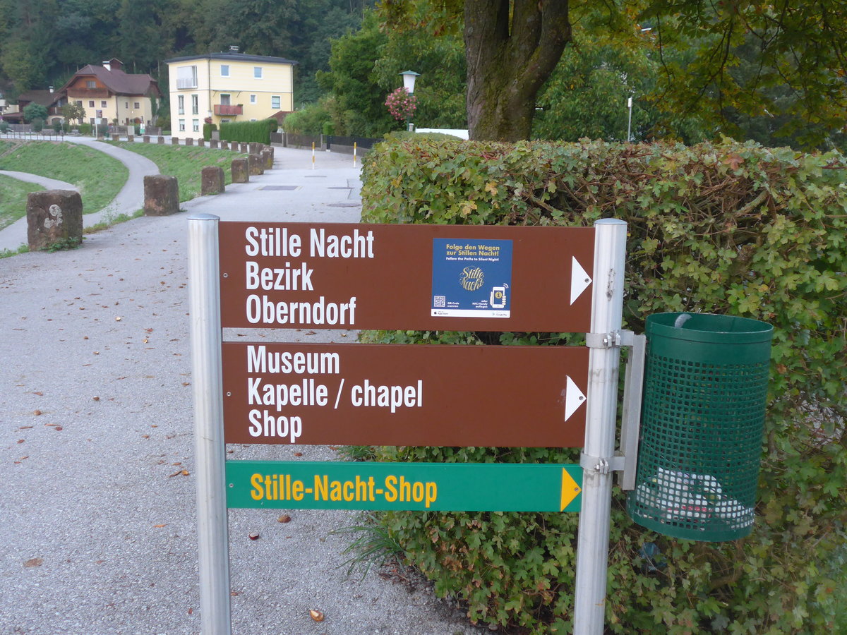 (197'611) - Wegweiser zu Stille Nacht am 15. September 2018 in Oberndorf