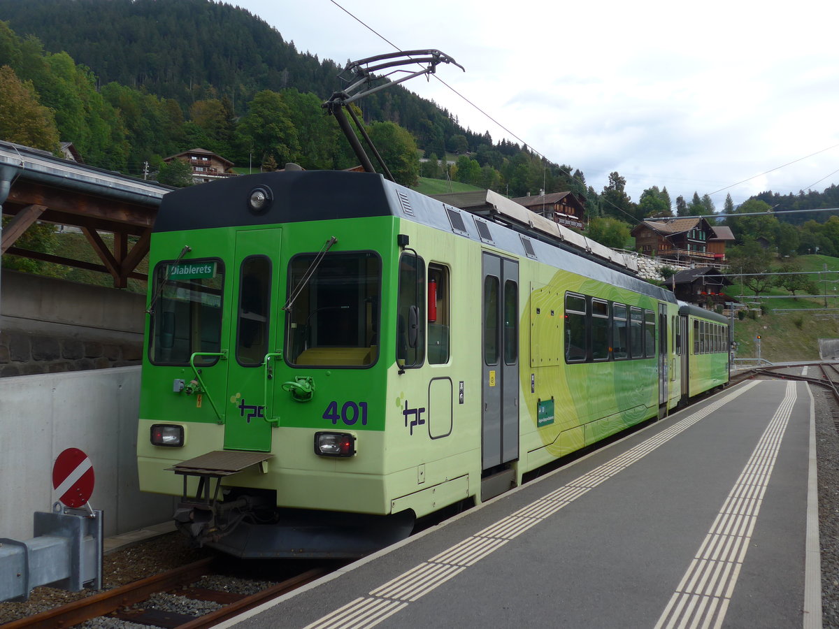 (197'955) - TPC-Triebwagen - Nr. 401 - am 23. September 2018 in Le Spey