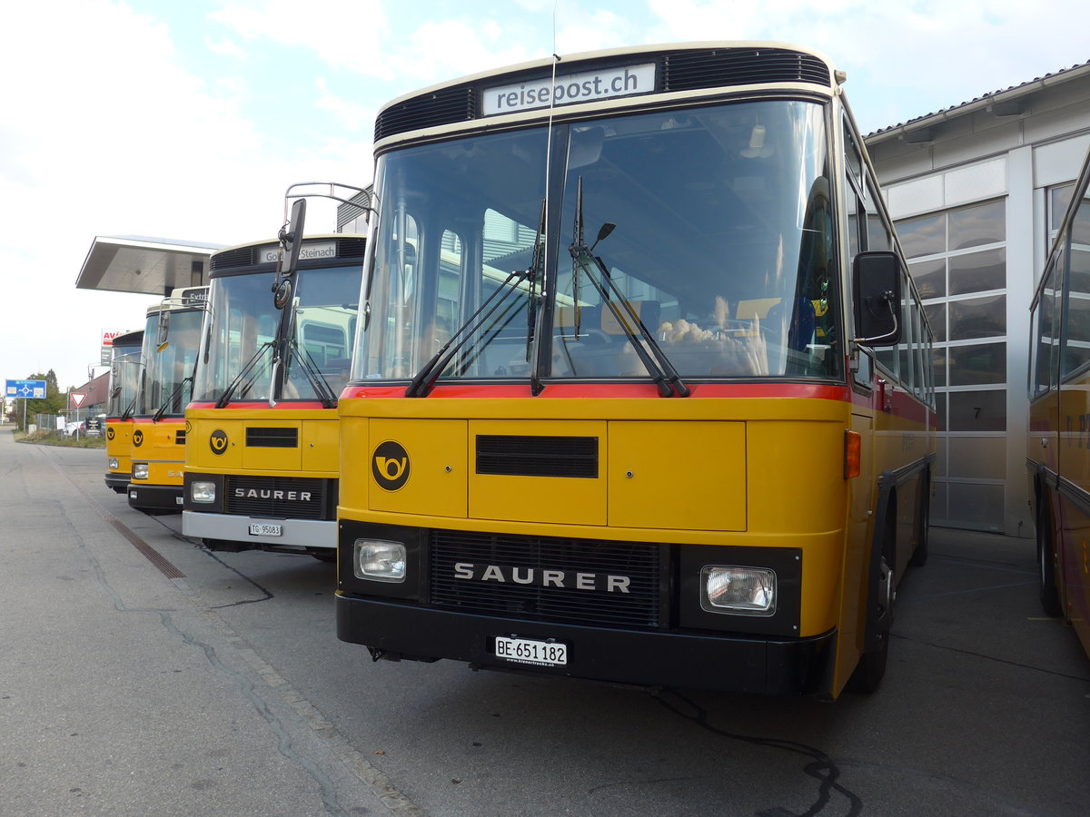 (198'048) - Bernair, Mnsingen - BE 651'182 - Saurer/Tscher (ex Schebath, Lauerz; ex Albin, Fllanden; ex Heim, Flums) am 30. September 2018 in Bellach, Hess