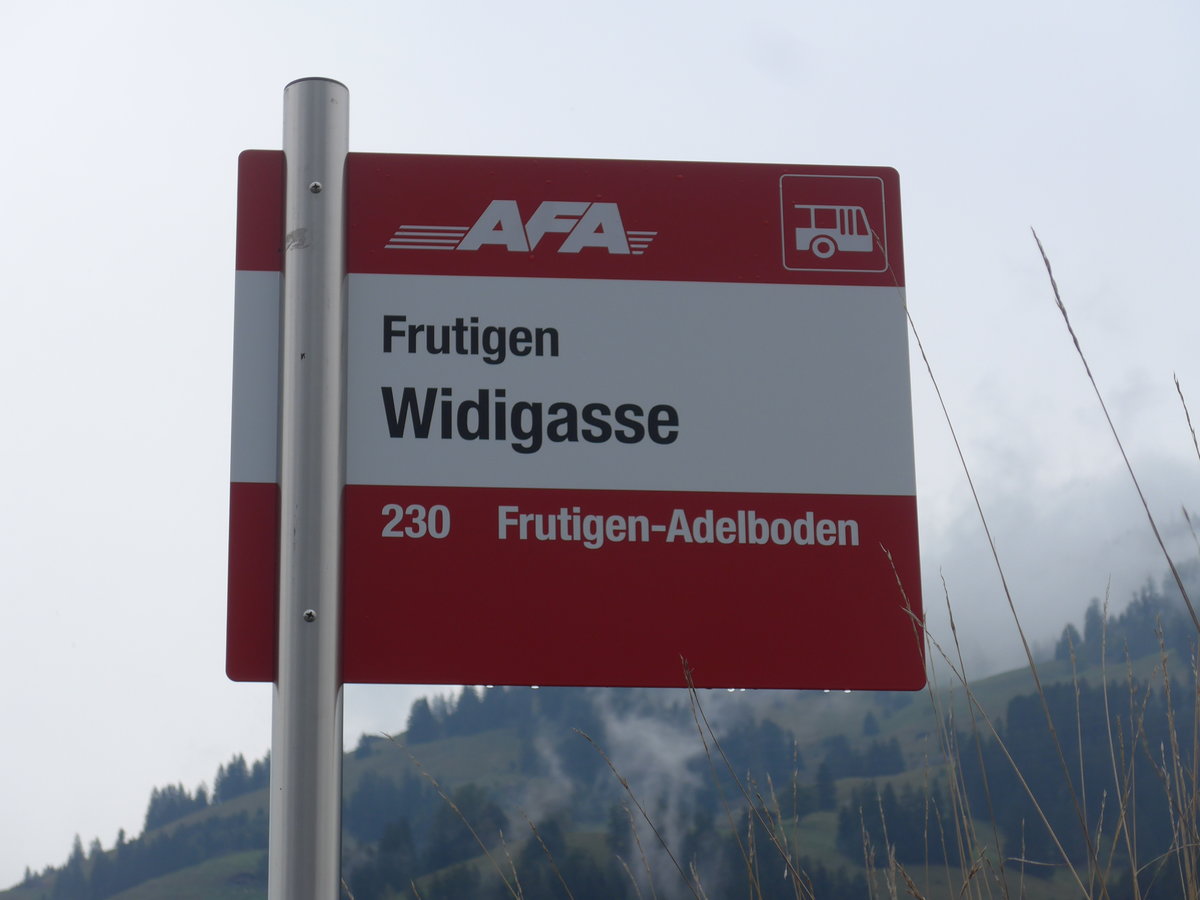 (198'074) - AFA-Haltestelle - Frutigen, Widigasse - am 1. Oktober 2018