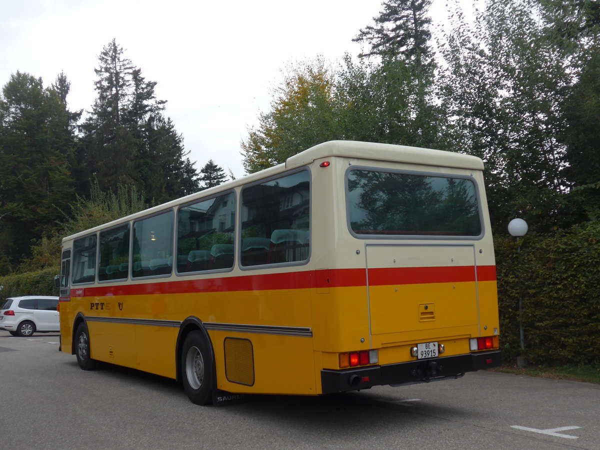 (198'102) - Kolb, Grasswil - Nr. 3/BE 93'915 - Saurer/R&J (ex Schmocker, Stechelberg Nr. 3; ex Nr. 1; ex Gertsch, Stechelberg Nr. 1) am 1. Oktober 2018 in Emmenmatt, Moosegg