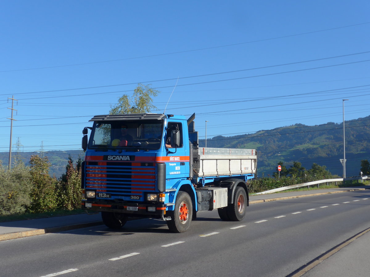 (198'146) - Drst, Bilten - GL 1159 - Scania am 13. Oktober 2018 in Bilten, Schniserstrasse