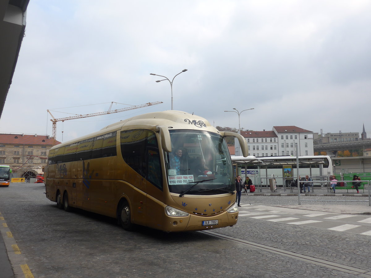 (198'633) - MiroBus, Cesk Lpa - 3L8 7002 - Scania/Irizar am 19. Oktober 2018 in Praha, Florenc