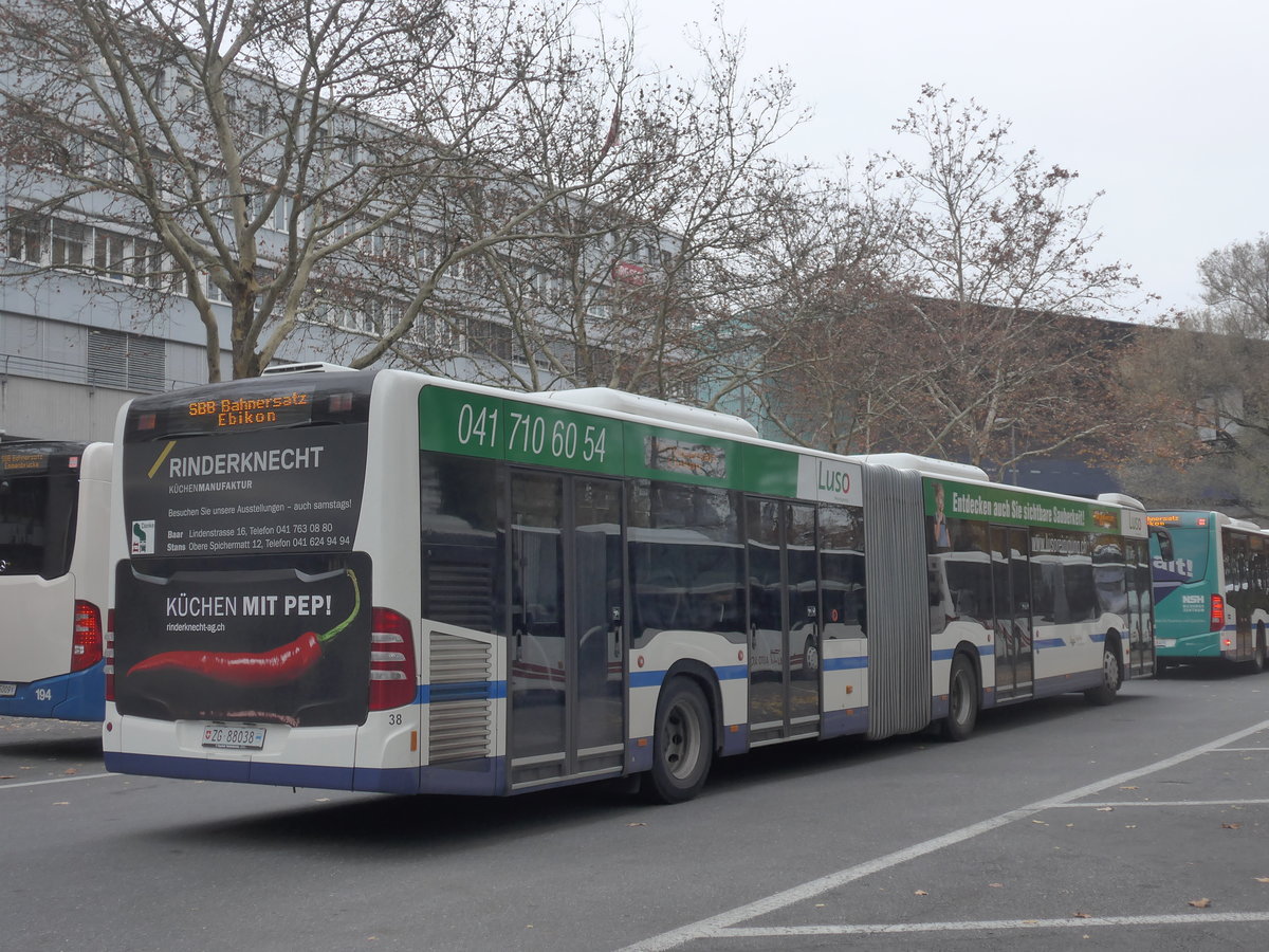 (199'339) - ZVB Zug - Nr. 38/ZG 88'038 - Mercedes am 18. November 2018 in Luzern, Inseli-P