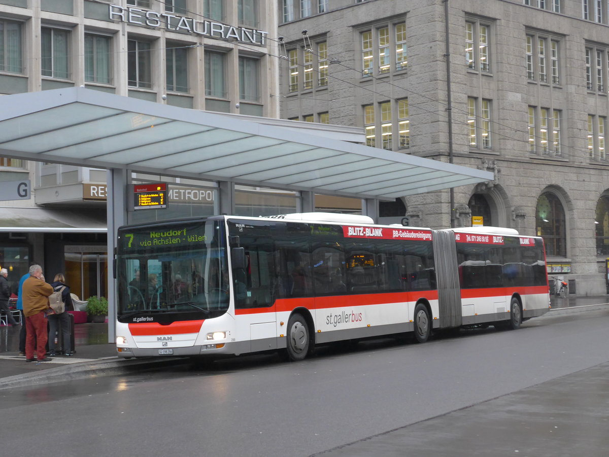 (199'459) - St. Gallerbus, St. Gallen - Nr. 286/SG 198'286 - MAN am 24. November 2018 beim Bahnhof St. Gallen