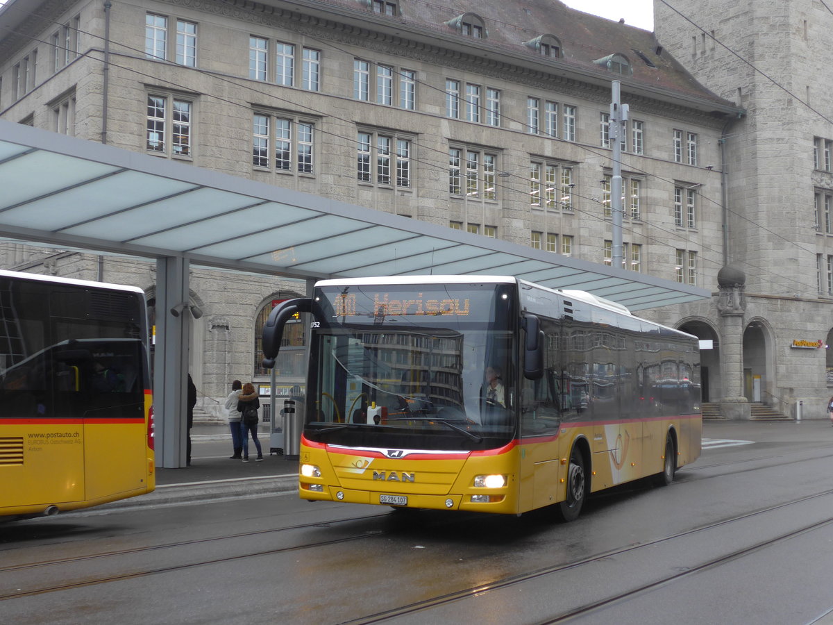 (199'521) - Postautobetriebe Unteres Toggenburg, Ltisburg - SG 284'107 - MAN am 24. November 2018 beim Bahnhof St. Gallen