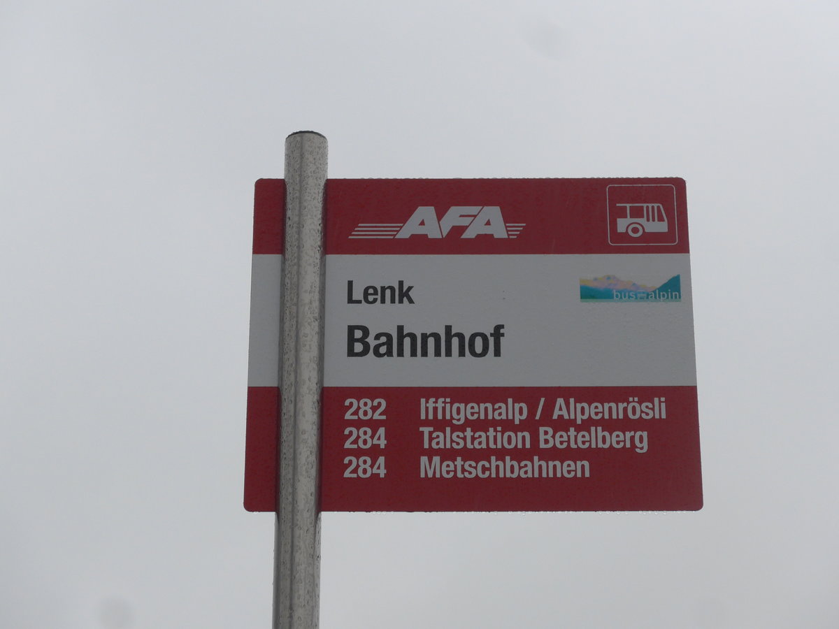 (199'616) - AFA-Haltestelle - Lenk, Bahnhof - am 26. November 2018