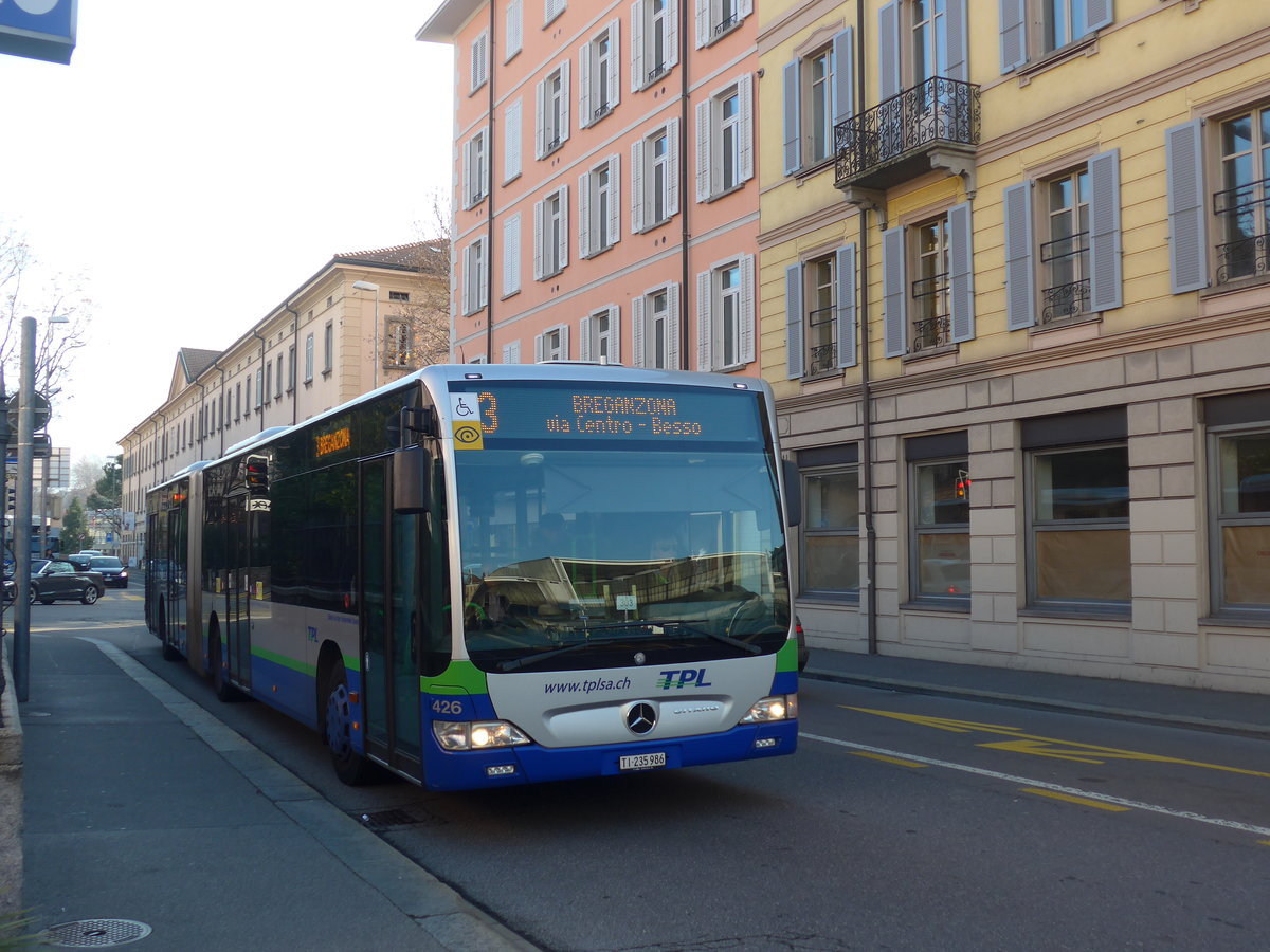 (199'718) - TPL Lugano - Nr. 426/TI 235'986 - Mercedes am 7. Dezember 2018 in Lugano, Centro