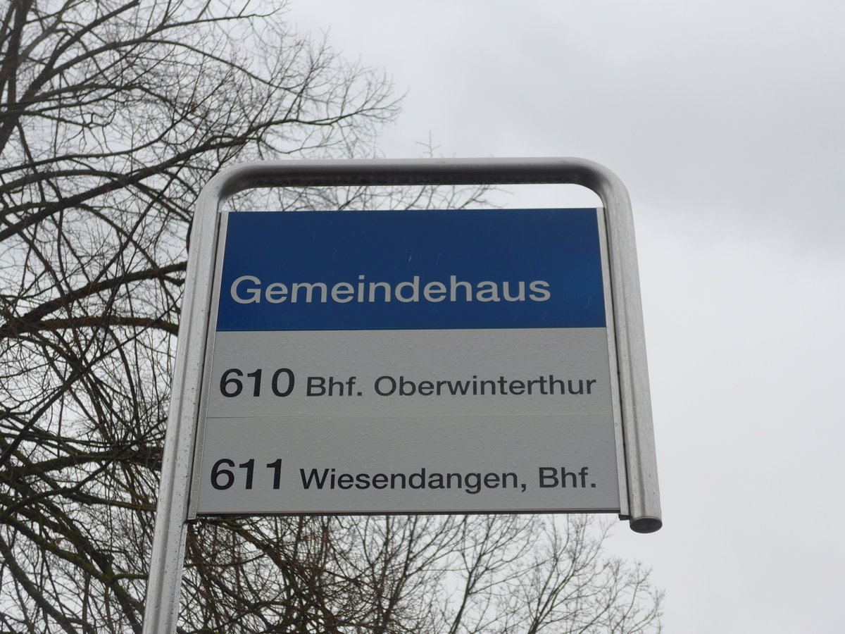 (200'087) - SW-Haltestelle - Wiesendangen, Gemeindehaus - am 23. Dezember 2018