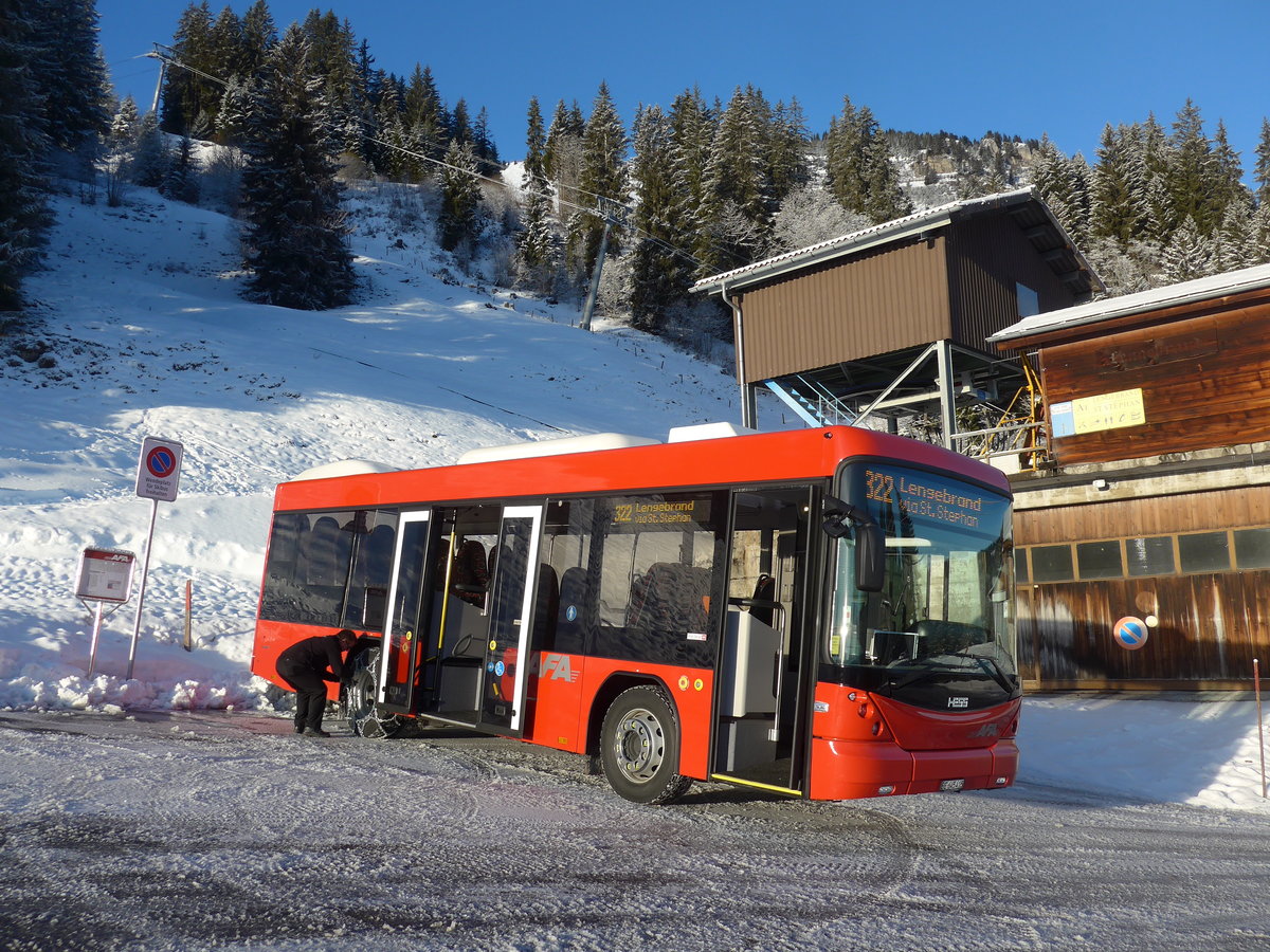 (200'190) - AFA Adelboden - Nr. 59/BE 645'415 - Scania/Hess am 25. Dezember 2018 in St. Stephan, Lengebrand