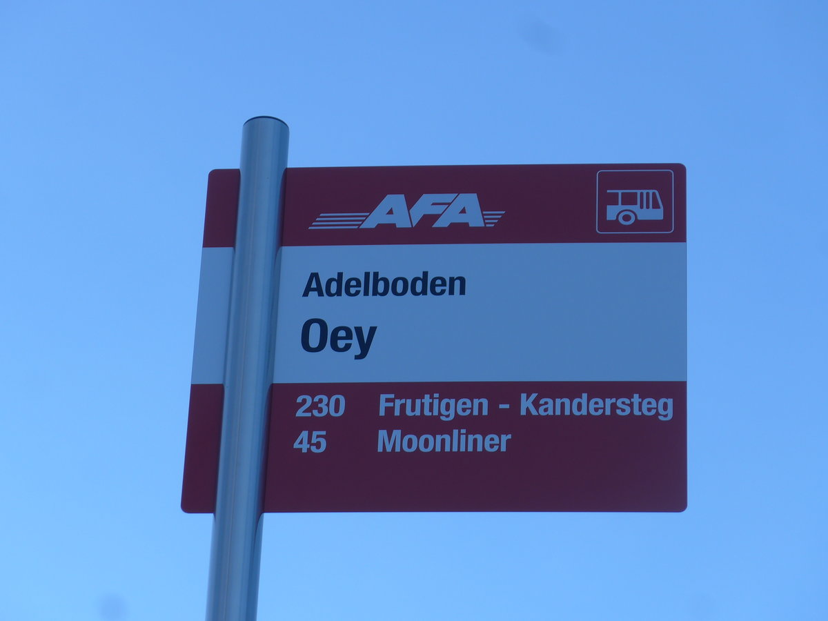 (200'244) - AFA-Haltestelle - Adelboden, Oey - am 25. Dezember 2018