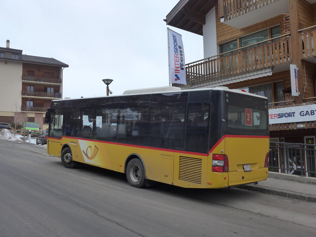 (200'348) - MOB Montreux - Nr. 12/VD 527'776 - MAN/Gppel am 30. Dezember 2018 in Haute-Nendaz, Tlcabine (Einsatz Lathion)