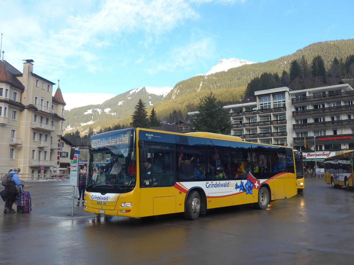 (200'491) - AVG Grindelwald - Nr. 19/BE 363'305 - MAN/Gppel am 1. Januar 2019 beim Bahnhof Grindelwald