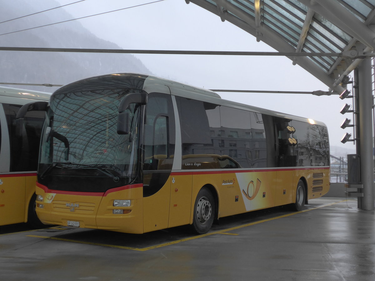 (200'547) - PostAuto Graubnden - GR 162'991 - MAN am 2. Januar 2019 in Chur, Postautostation