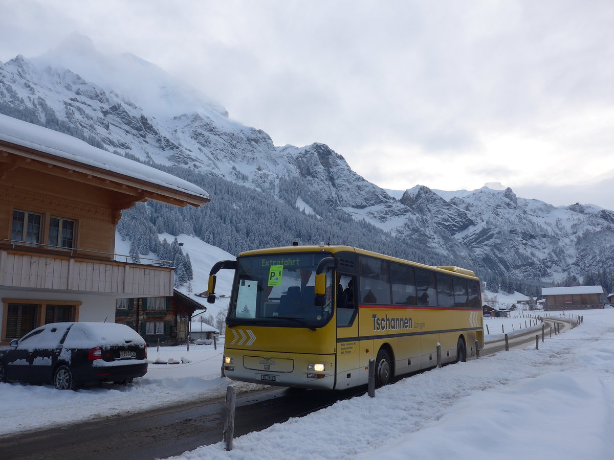 (200'829) - Tschannen, Zofingen - Nr. 6/AG 7858 - MAN (ex STI Thun Nr. 39) am 12. Januar 2019 in Adelboden, Weltcup