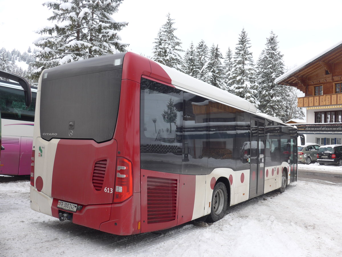 (200'904) - TPF Fribourg (Wieland 77) - Nr. 613/FR 300'242 - Mercedes am 12. Januar 2019 in Adelboden, Unter dem Birg