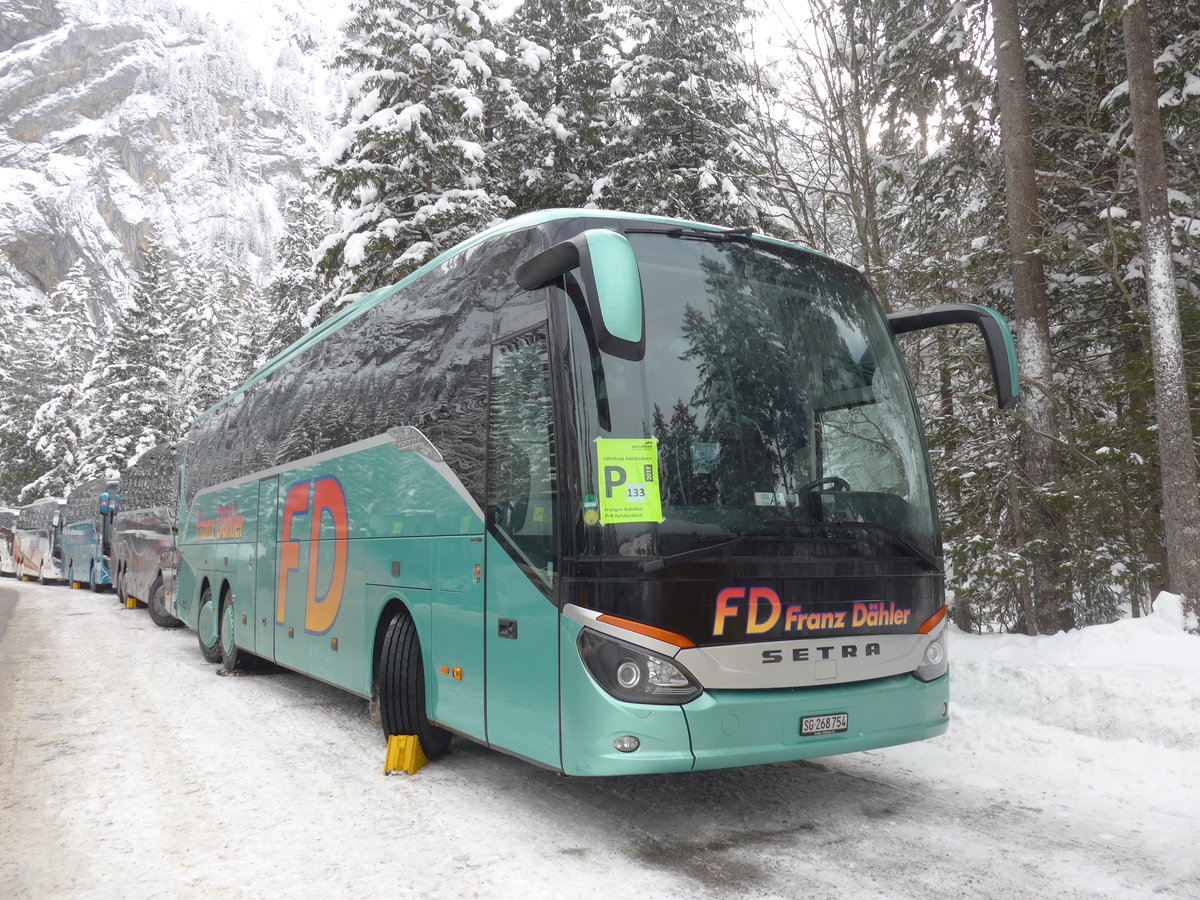 (200'924) - Dhler, Uzwil - Nr. 66/SG 268'754 - Setra am 12. Januar 2019 in Adelboden, Unter dem Birg