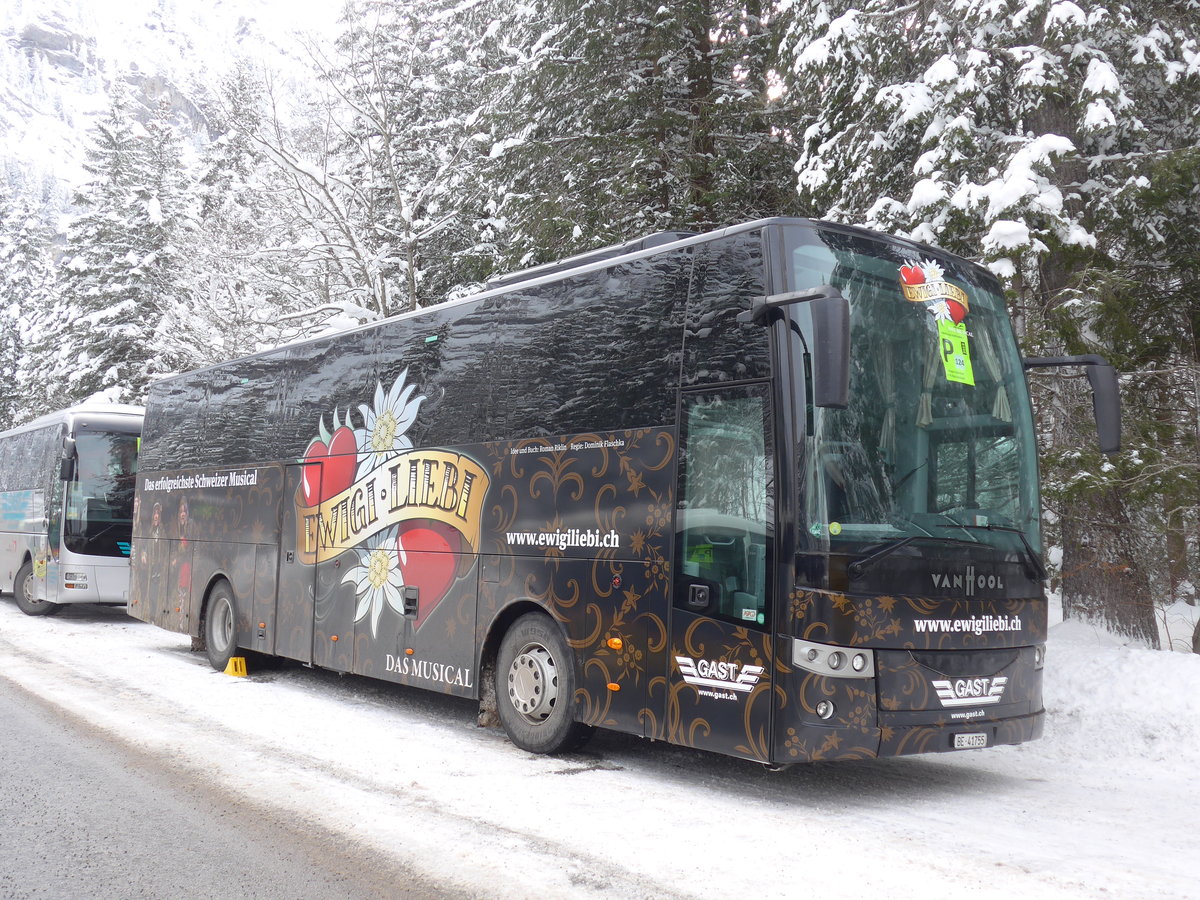 (200'941) - Gast, Utzenstorf - BE 41'755 - Van Hool am 12. Januar 2019 in Adelboden, Unter dem Birg