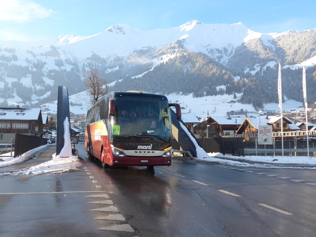 (200'972) - Marti, Kallnach - Nr. 9/BE 572'209 - Setra am 12. Januar 2019 in Frutigen, Kanderstegstrasse