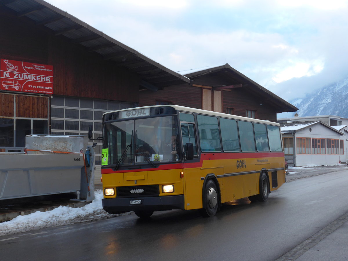 (200'994) - Gast, Utzenstorf -Nr. 11/BE 436'579 - NAW/Hess (ex Flury, Balm; ex Steiner, Altbron Nr. 11) am 12. Januar 2019 beim Bahnhof Frutigen