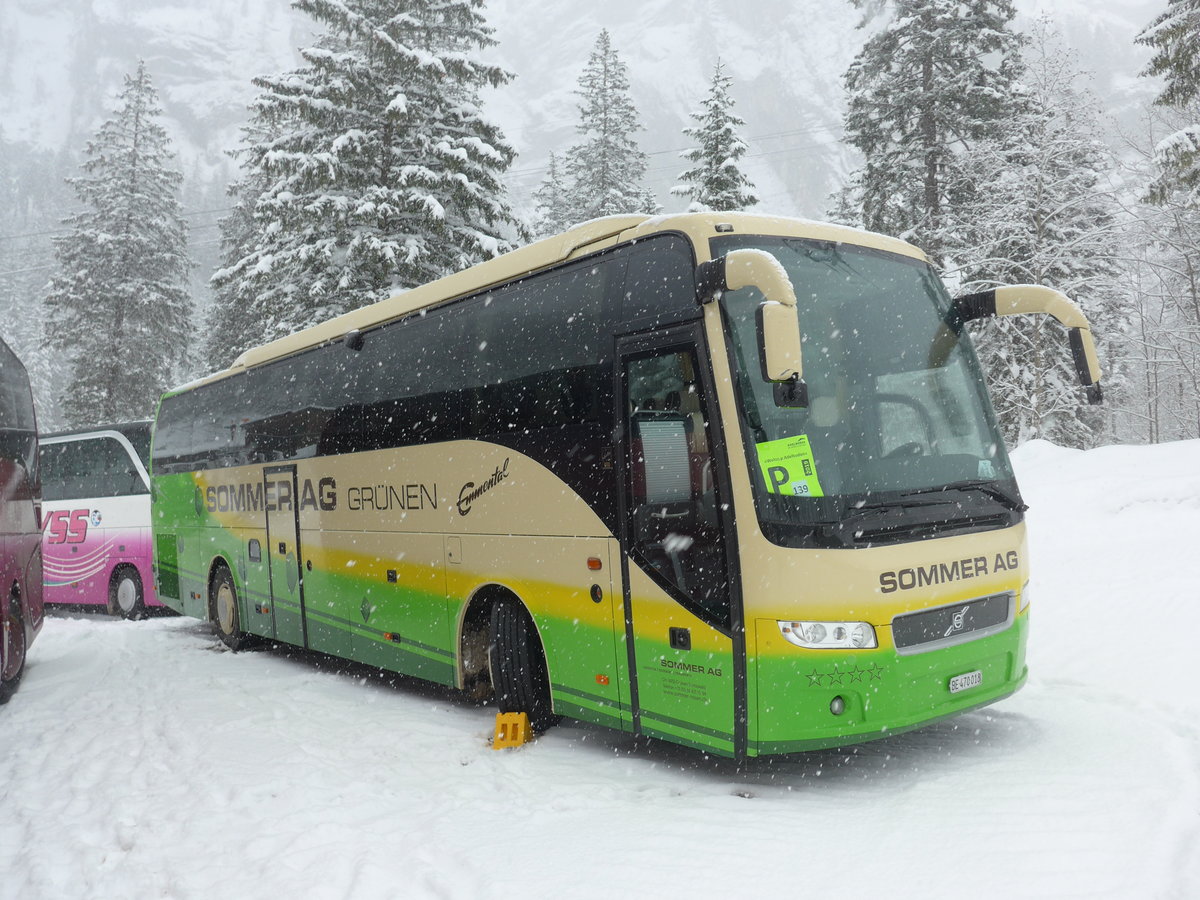 (201'149) - Sommer, Grnen - BE 470'018 - Volvo am 13. Januar 2019 in Adelboden, Unter dem Birg