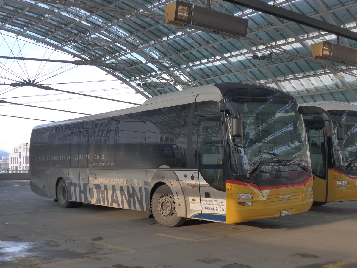 (201'218) - PostAuto Graubnden - GR 162'988 - MAN am 19. Januar 2019 in Chur, Postautostation