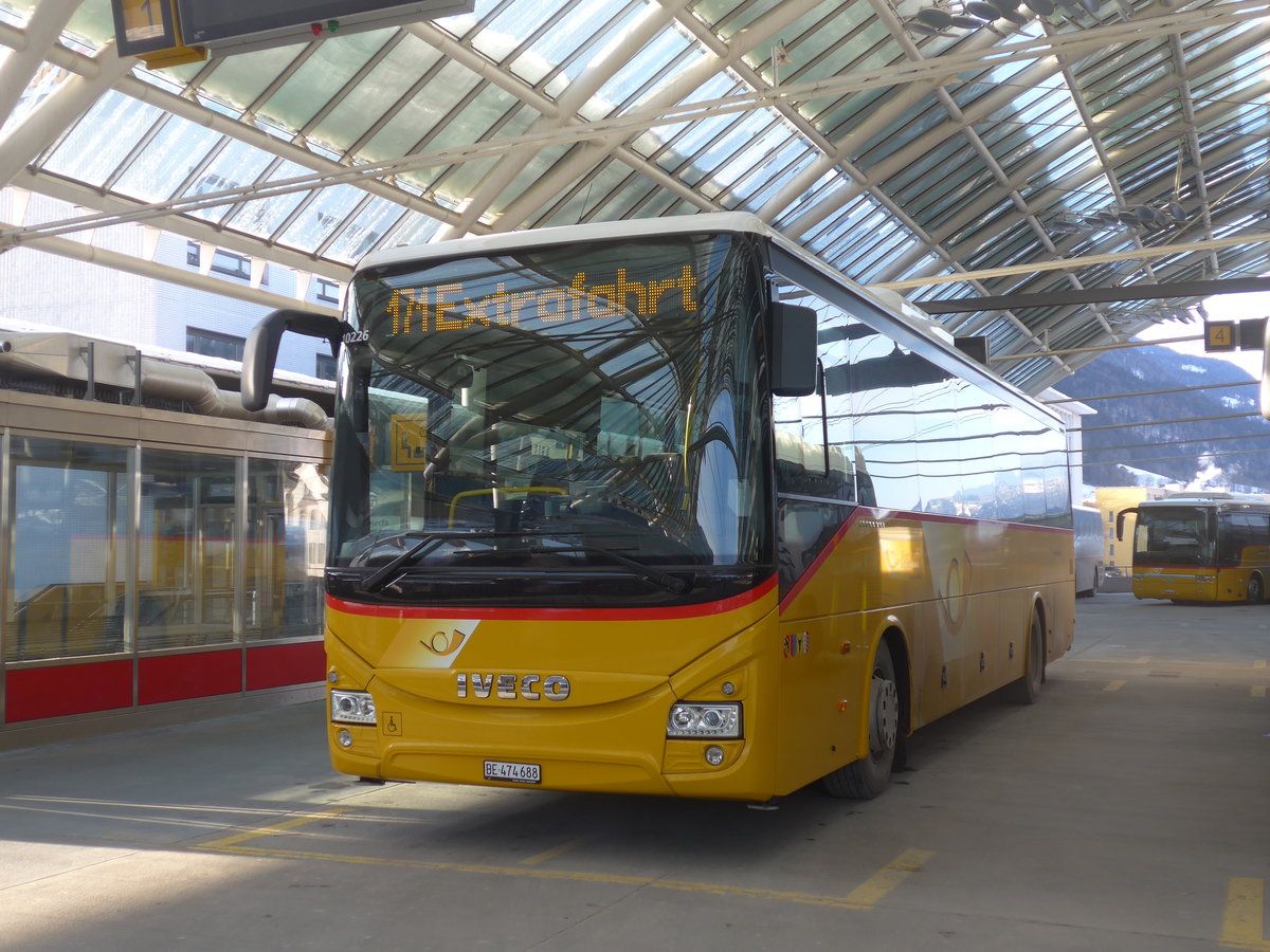 (201'231) - PostAuto Bern - BE 474'688 - Iveco am 19. Januar 2019 in Chur, Postautostation