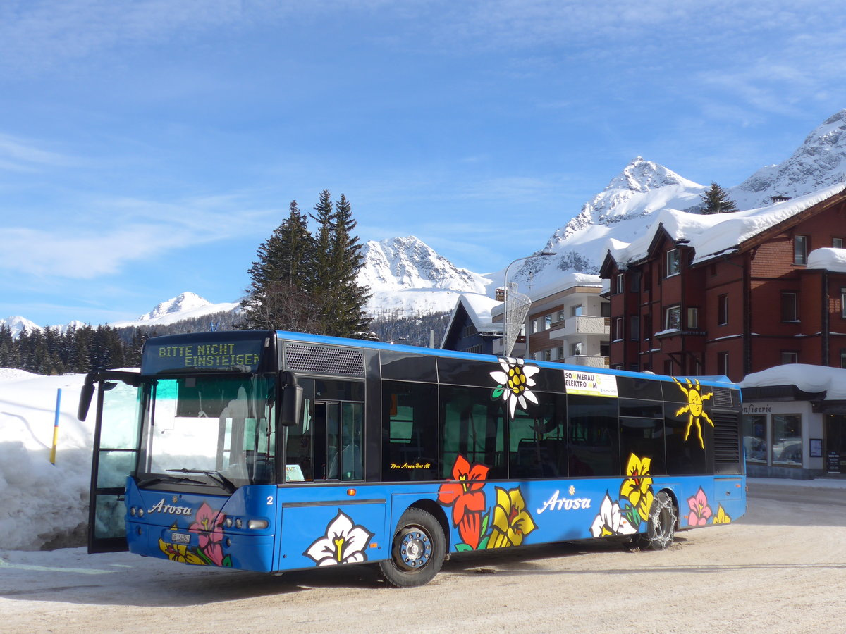 (201'262) - Pfosi, Arosa - Nr. 2/GR 154'242 - Neoplan am 19. Januar 2019 in Arosa, Post