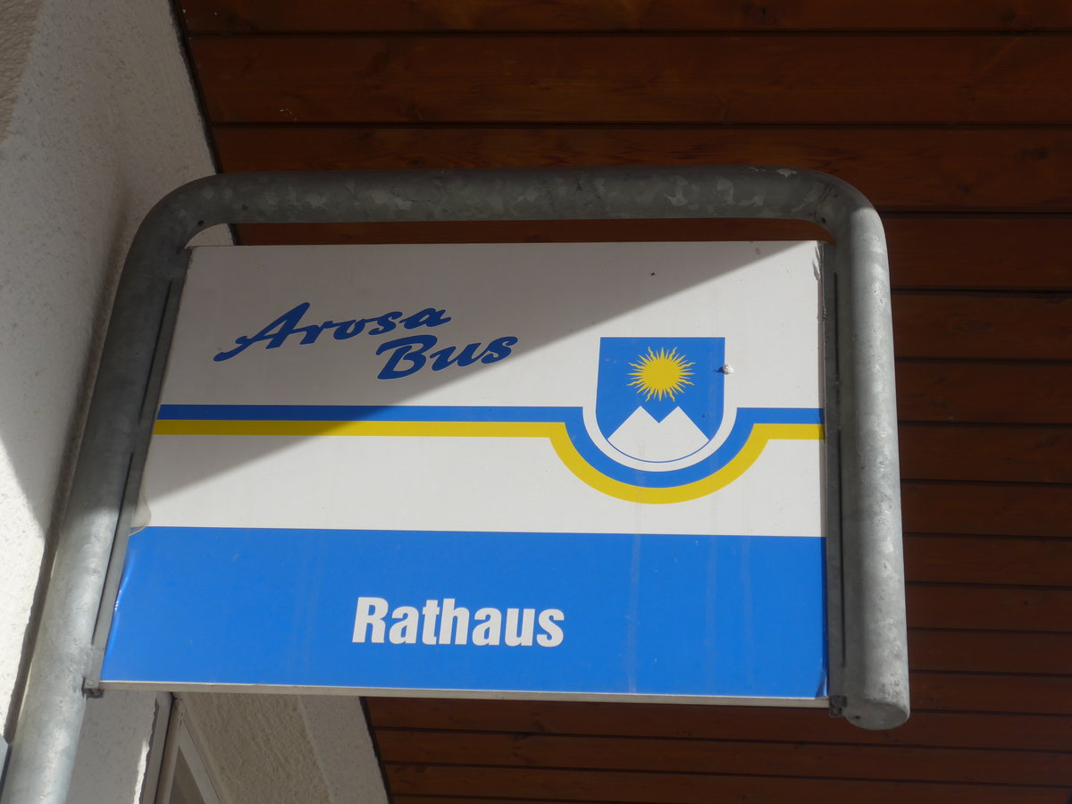(201'268) - Arosa-Bus-Haltestelle - Arosa, Rathaus - am 19. Januar 2019