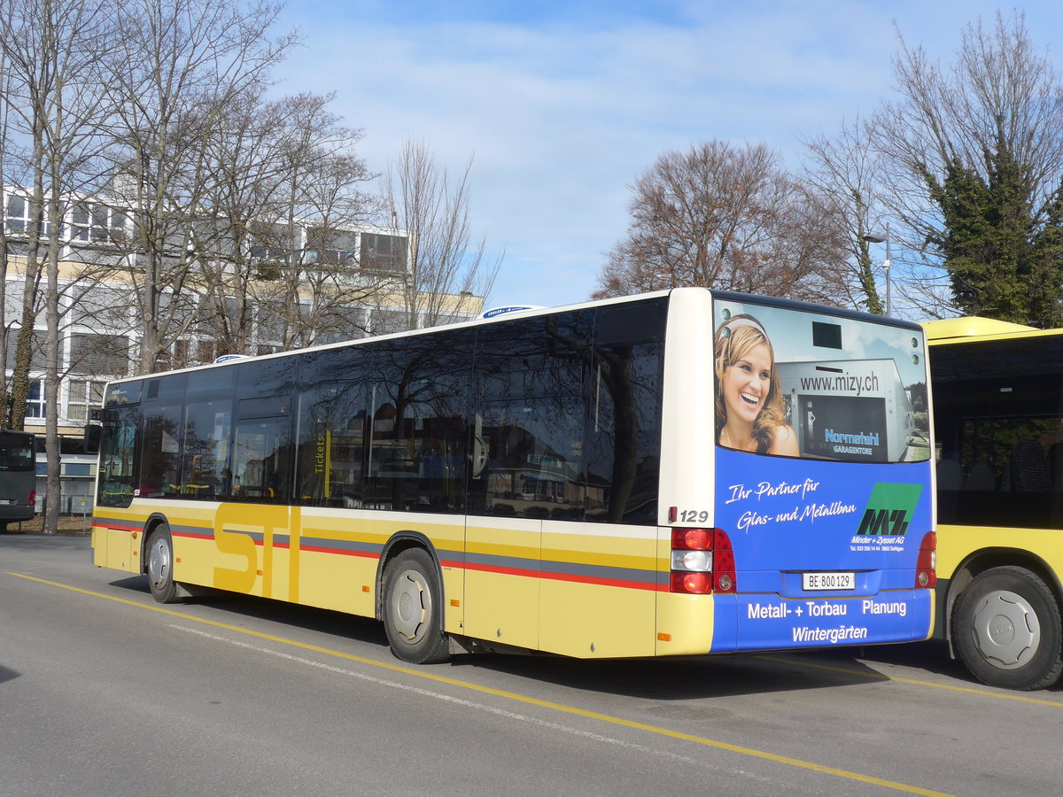 (201'313) - STI Thun - Nr. 129/BE 800'129 - MAN am 23. Januar 2019 bei der Schifflndte Thun