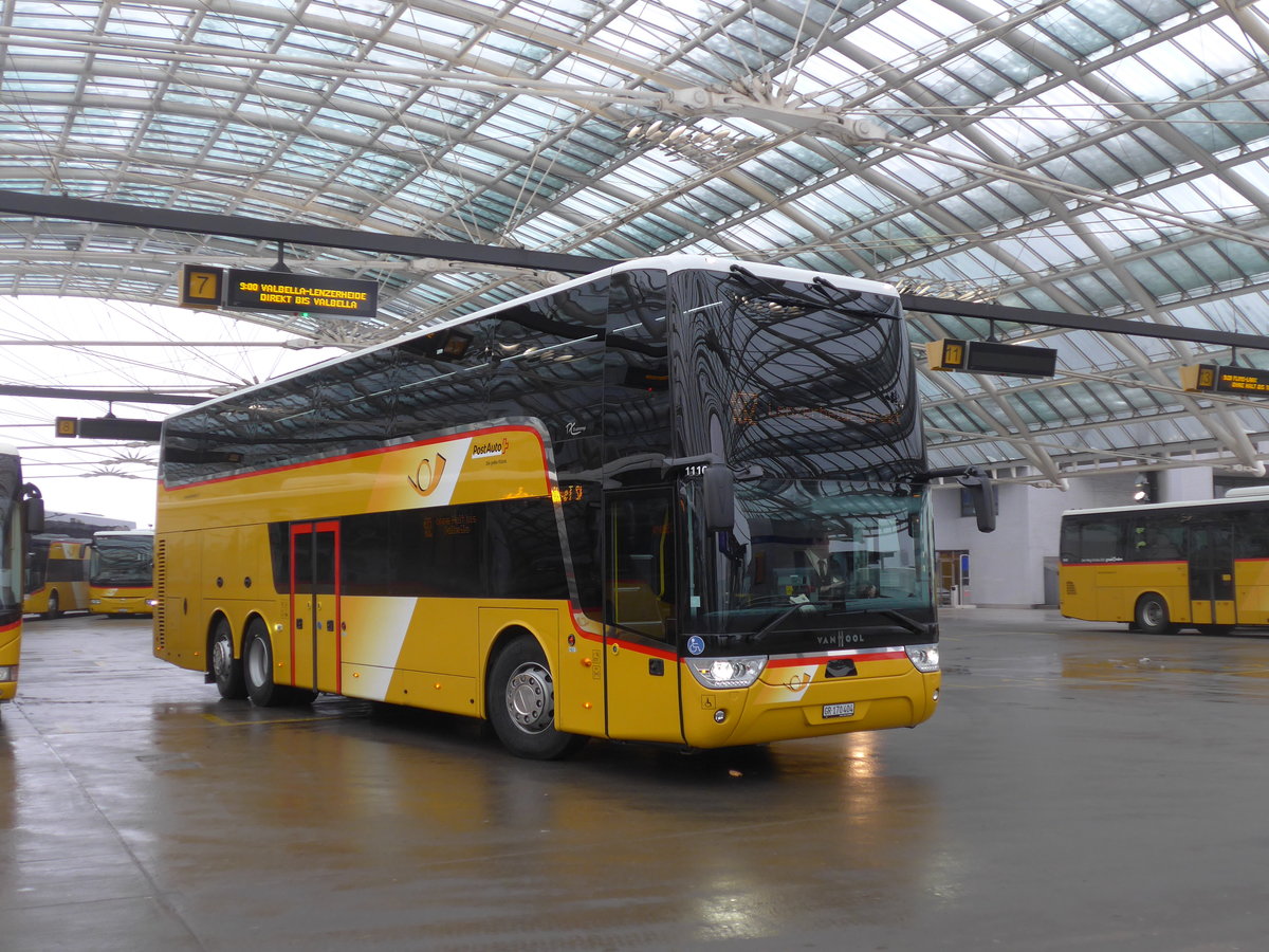 (201'383) - PostAuto Graubnden - GR 170'404 - Van Hool am 2. Februar 2019 in Chur, Postautostation