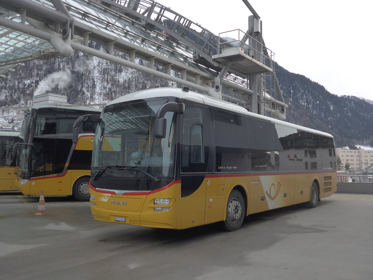 (201'429) - PostAuto Graubnden - GR 173'203 - MAN am 2. Februar 2019 in Chur, Postautostation