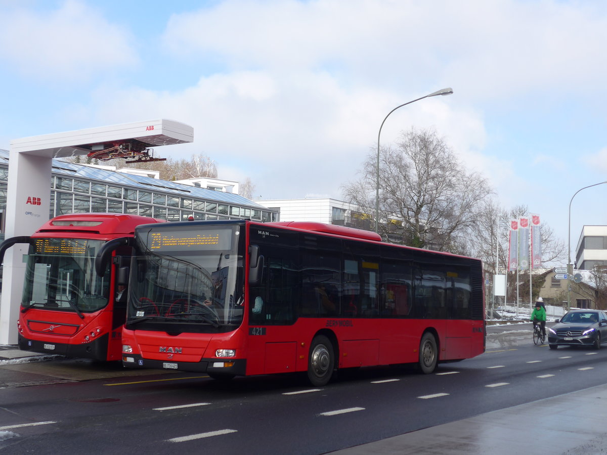 (201'442) - Bernmobil, Bern - Nr. 421/BE 716'421 - MAN am 4. Februar 2019 in Kniz, Weiermatt