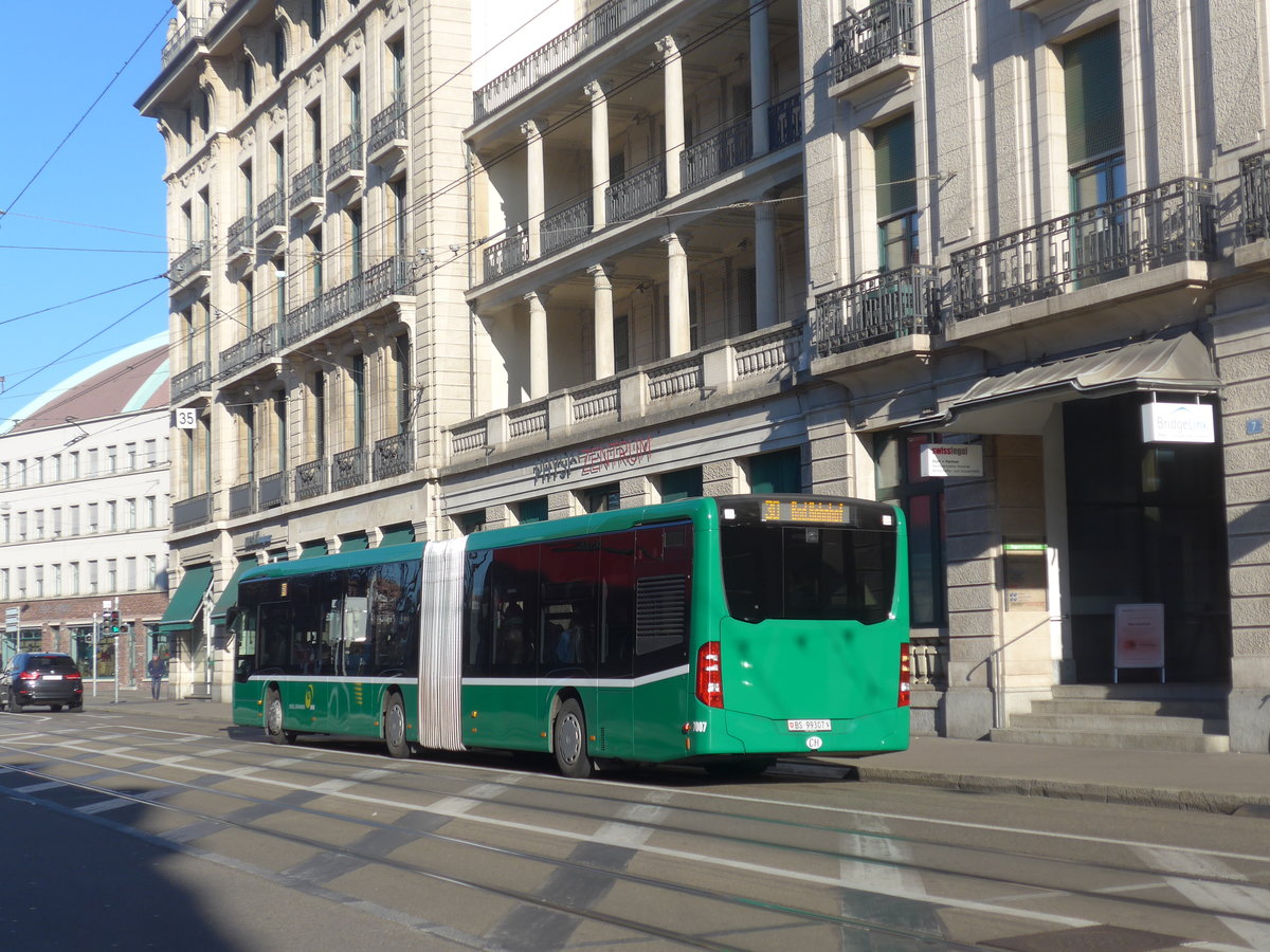 (201'569) - BVB Basel - Nr. 7007/BS 99'307 - Mercedes am 16. Februar 2019 beim Bahnhof Basel