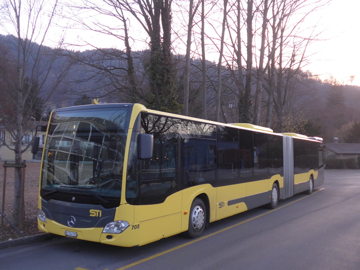 (201'746) - STI Thun - Nr. 705/BE 754'705 - Mercedes am 24. Februar 2019 bei der Schifflndte Thun