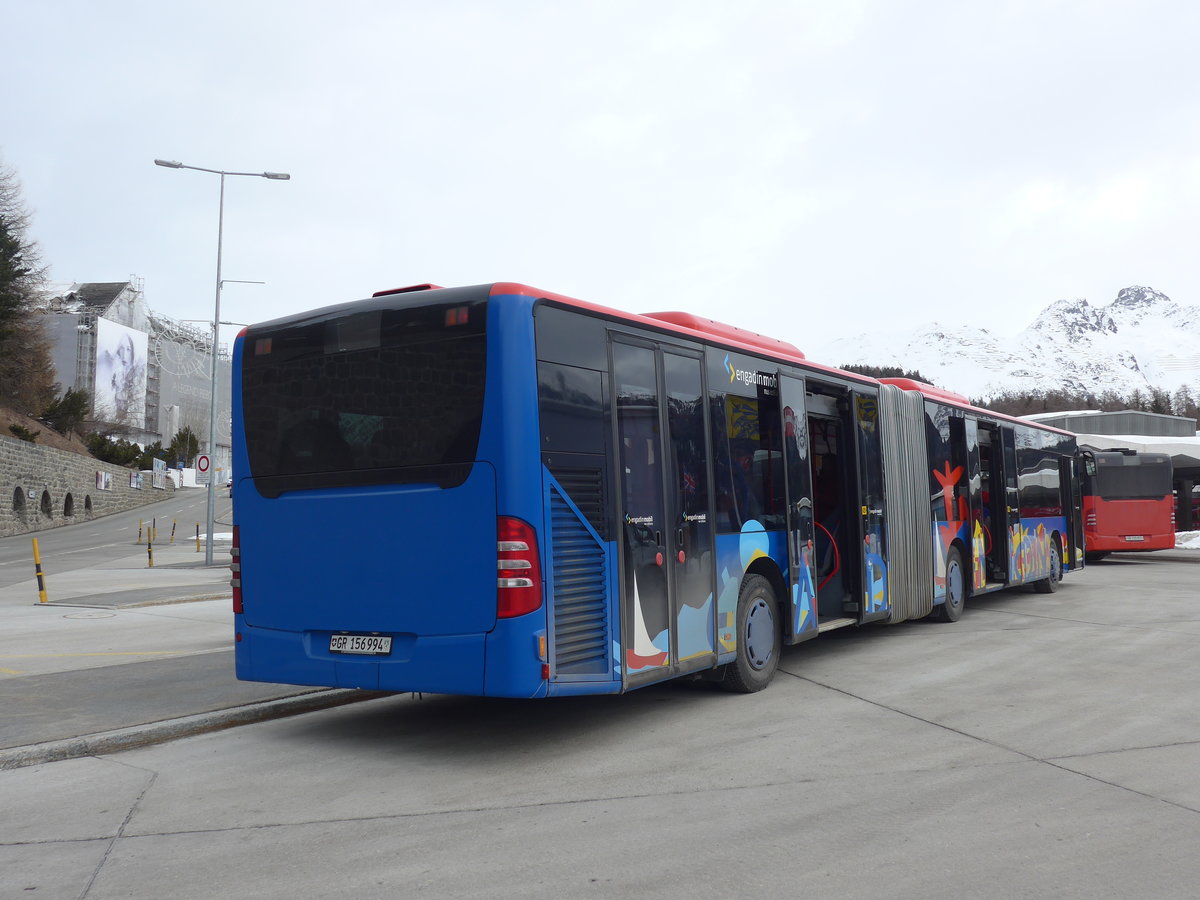 (202'062) - SBC Chur - Nr. 94/GR 156'994 - Mercedes am 10. Mrz 2019 beim Bahnhof St. Moritz